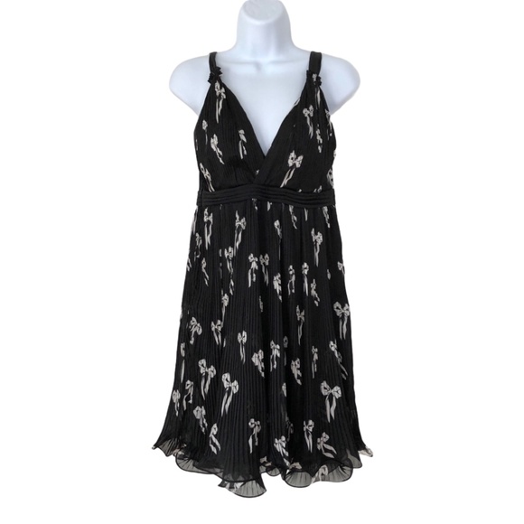 Mia Mia Sleeveless Sheer Pleated Dress Black Sz 38 - Picture 1 of 3